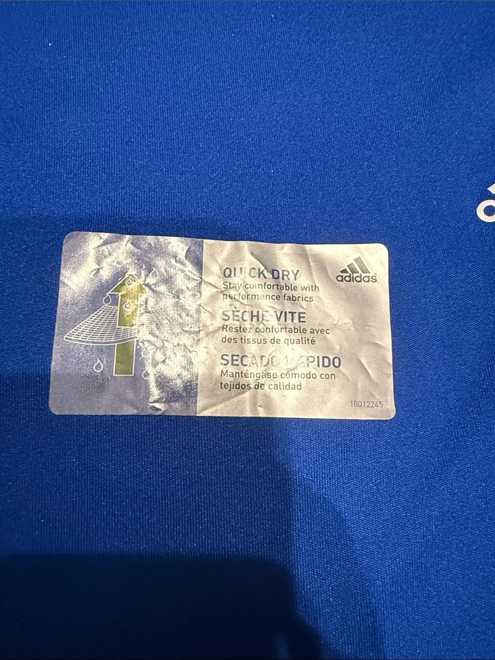 adidas Royal Blue Short Sleeve Athletic Tee with Silver Tag